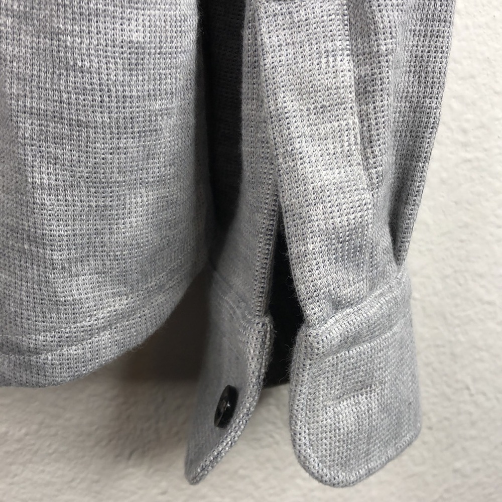 Reiss Men's Gray Button-Up Knit Shirt Jacket - Picture 4 of 8